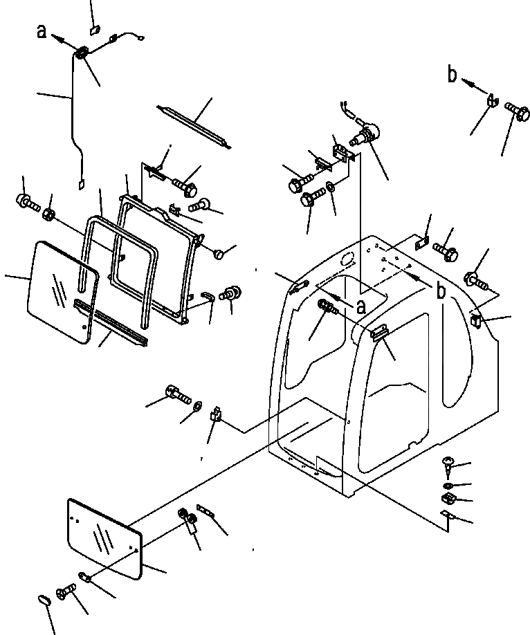 Схема запчастей Komatsu PC400LC-6LM - FIG. K-A OPERATOR КАБИНА - ПЕРЕДН. ОКНА КАБИНА ОПЕРАТОРА И СИСТЕМА УПРАВЛЕНИЯ