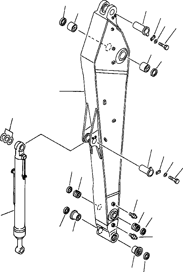 Схема запчастей Komatsu PC400LC-6LM - FIG. T-F РУКОЯТЬ (.8 M) - РУКОЯТЬ И ЦИЛИНДР КОВША РАБОЧЕЕ ОБОРУДОВАНИЕ