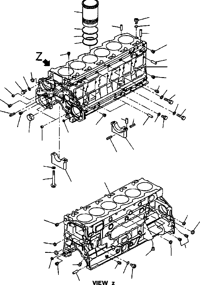 Схема запчастей Komatsu PC400LC-6LK - БЛОК ЦИЛИНДРОВ ОСНОВН. ASSEMBLY ДВИГАТЕЛЬ