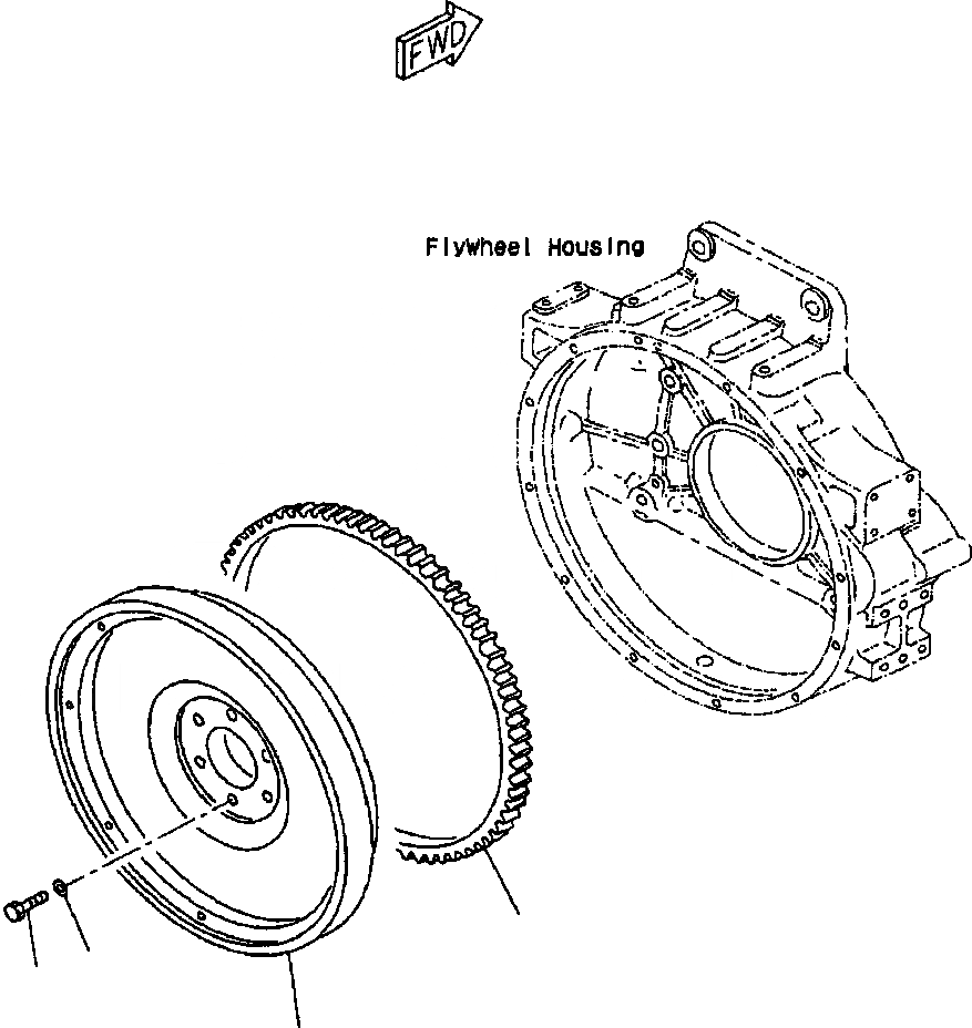Схема запчастей Komatsu PC400LC-6LK - МАХОВИК ДВИГАТЕЛЬ