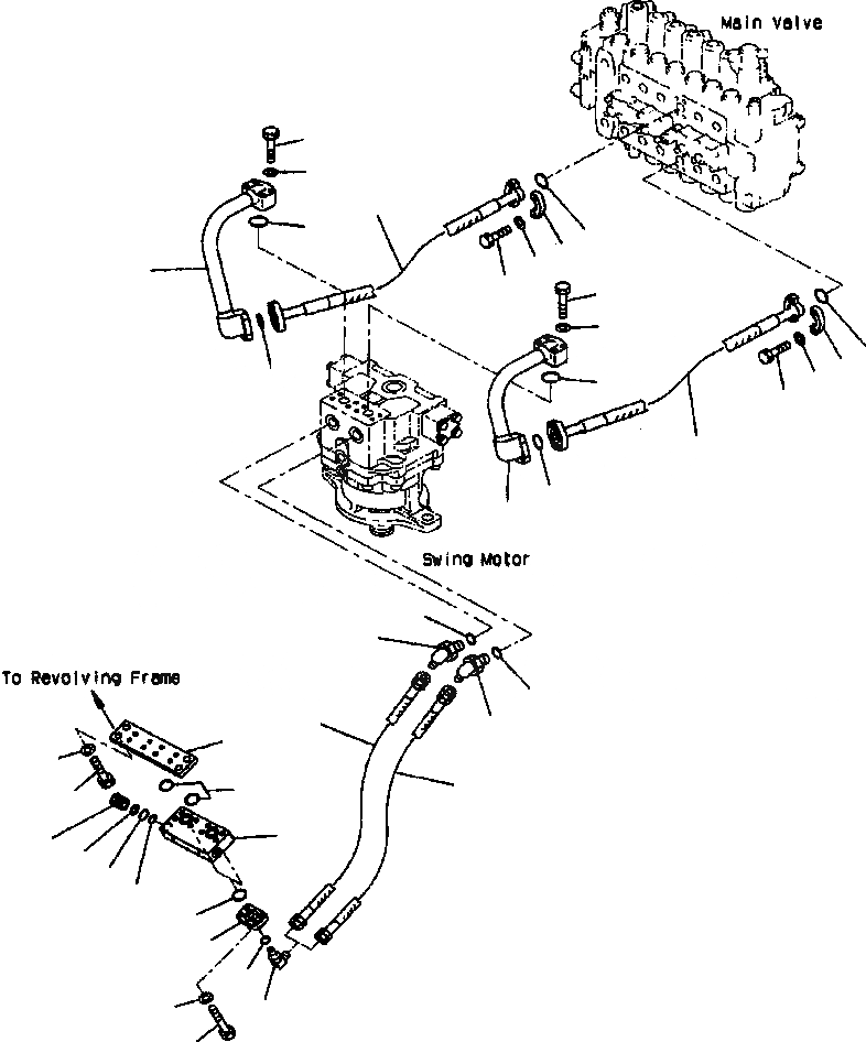 Схема запчастей Komatsu PC400LC-6LK - FIG NO. H-A ЛИНИЯ ПОВОРОТА КЛАПАН ПРОТИВ ОБРАТН. ПОВОРОТА ГИДРАВЛИКА
