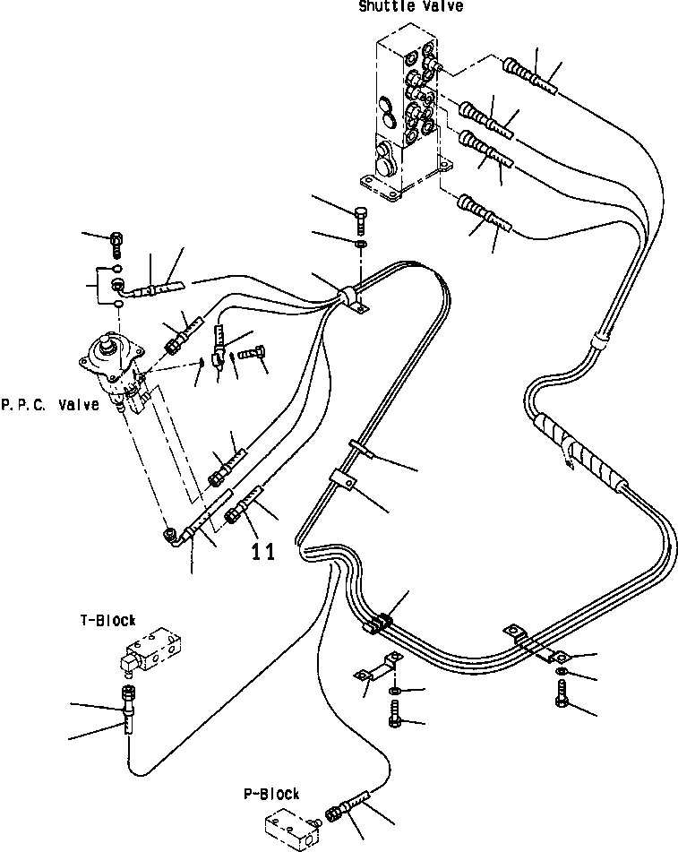 Схема запчастей Komatsu PC400LC-6LK - FIG NO. K-A РАБОЧАЯ ЛИНИЯ PPC ПАТРУБКИ ПРАВОЙ СТОЙКИ КАБИНА ОПЕРАТОРА И СИСТЕМА УПРАВЛЕНИЯ