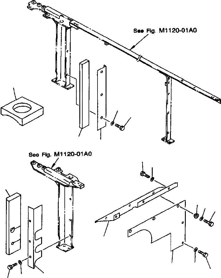 Схема запчастей Komatsu PC400LC-6LK - FIG NO. M-A ПЕРЕГОРОДКА. НАСОС И РАДИАТОР ЧАСТИ КОРПУСА