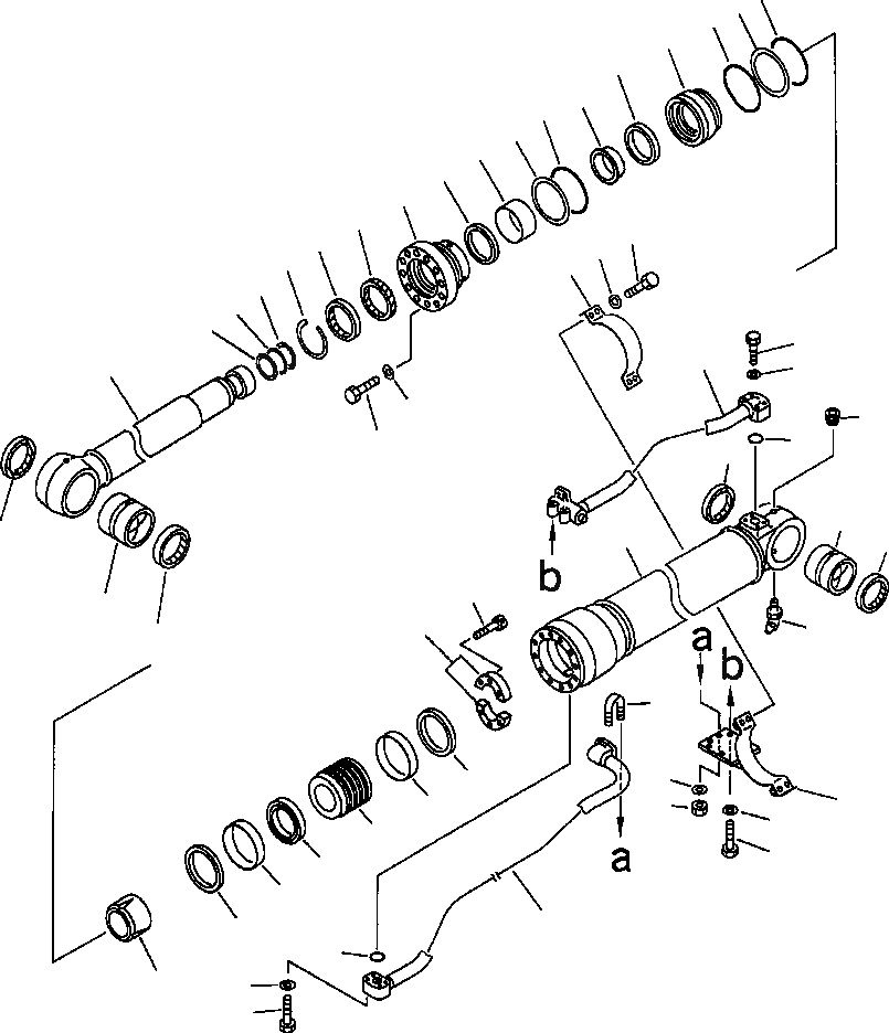 Схема запчастей Komatsu PC400LC-6LK - FIG NO. T-A ЦИЛИНДР СТРЕЛЫ9 MM УДЛИНН. ЦИЛИНДР BARREL РАБОЧЕЕ ОБОРУДОВАНИЕ