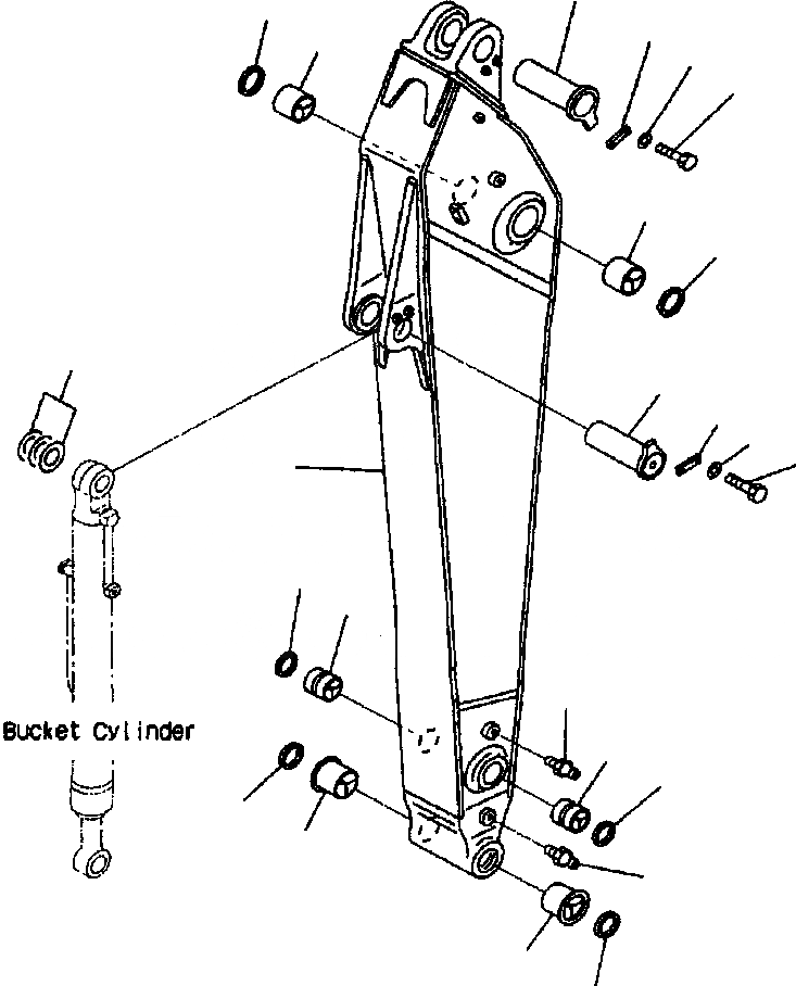 Схема запчастей Komatsu PC400LC-6LK - FIG NO. T-A РУКОЯТЬ (.M) УСИЛ. РУКОЯТЬ РАБОЧЕЕ ОБОРУДОВАНИЕ