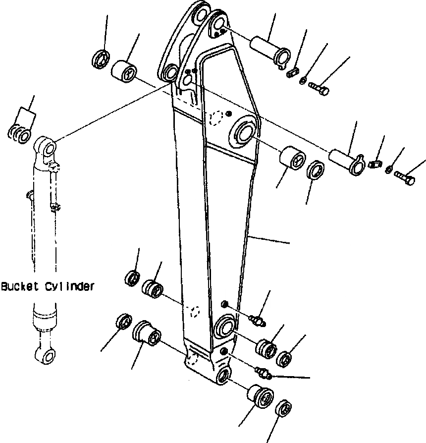 Схема запчастей Komatsu PC400LC-6LK - FIG NO. T-A РУКОЯТЬ (.M) РУКОЯТЬ РАБОЧЕЕ ОБОРУДОВАНИЕ