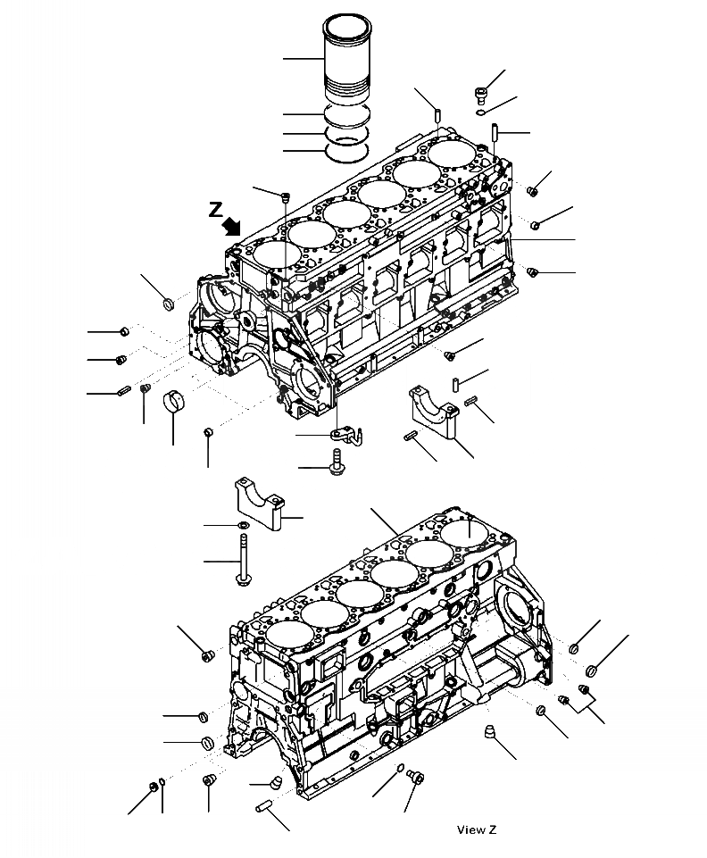 Схема запчастей Komatsu PC400LC-8 - A-AM БЛОК ЦИЛИНДРОВ ДВИГАТЕЛЬ