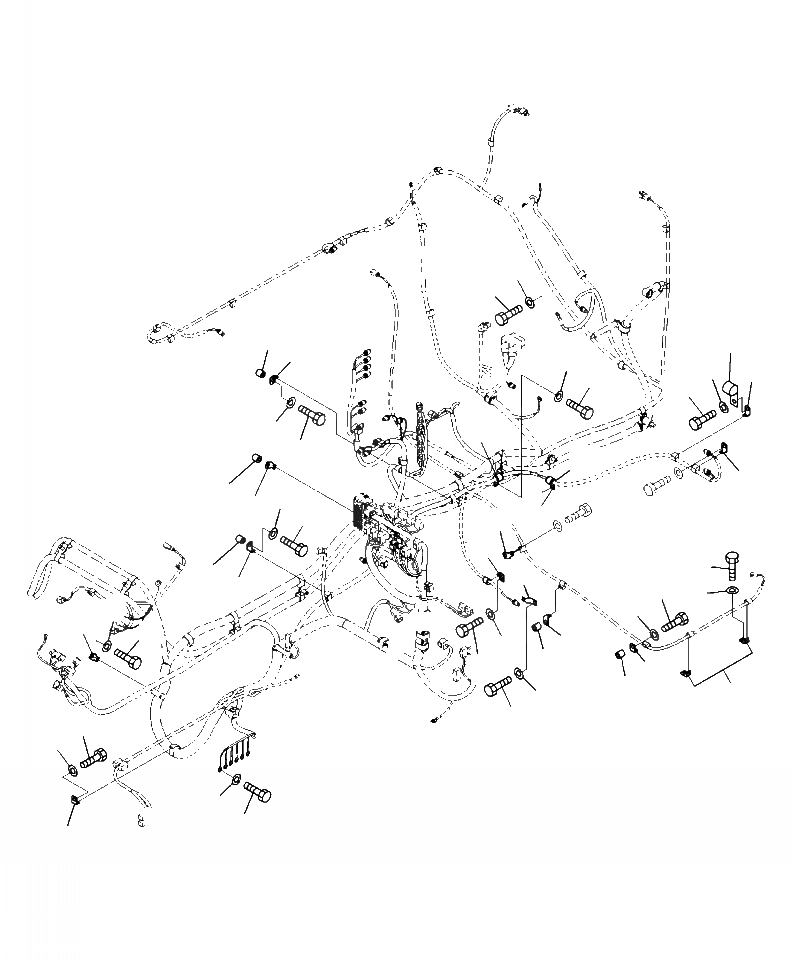 Схема запчастей Komatsu PC400LC-8 - E-A ОСНОВН. ПРОВОДКА КРЕПЛЕНИЕS И КРЕПЛЕНИЕ (/) ЭЛЕКТРИКА