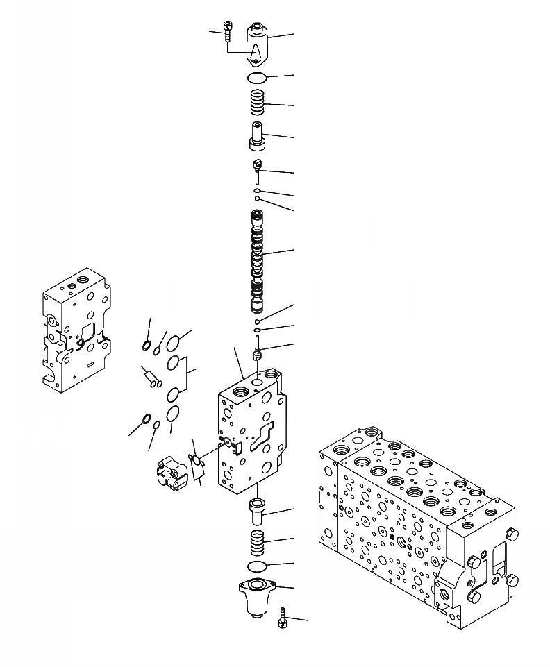 Схема запчастей Komatsu PC400LC-8 - H-A ОСНОВН. УПРАВЛЯЮЩ. КЛАПАН (/) ГИДРАВЛИКА