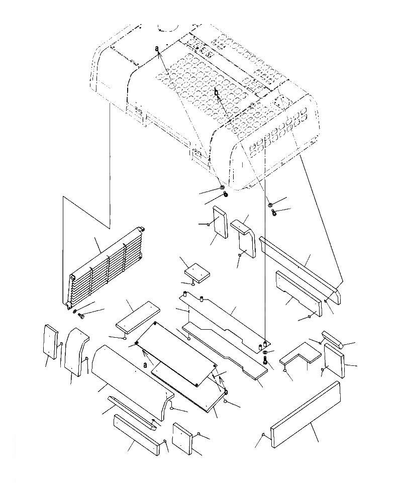 Схема запчастей Komatsu PC400LC-8 - M-A КАПОТ (/) ЧАСТИ КОРПУСА