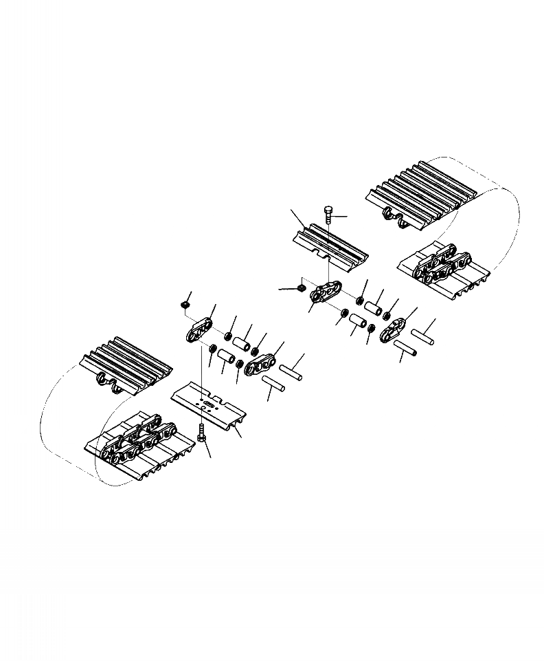 Схема запчастей Komatsu PC400LC-8 - R-A ГУСЕНИЦЫ ТРОЙНОЙ ГРУНТОЗАЦЕП. С ОТВЕРСТИЯМИ (8 MM ШИР.) НИЖН.CARRIAGE