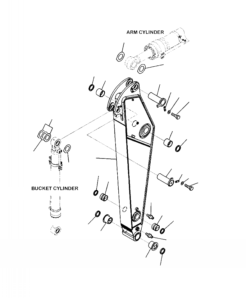 Схема запчастей Komatsu PC400LC-8 - T-A РУКОЯТЬ . M РАБОЧЕЕ ОБОРУДОВАНИЕ