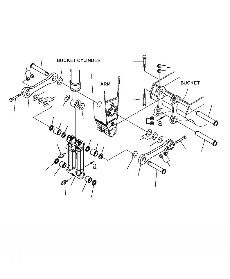 Схема запчастей Komatsu PC400LC-8 - T-A РУКОЯТЬ СОЕДИНЕНИЕ КОВША РАБОЧЕЕ ОБОРУДОВАНИЕ