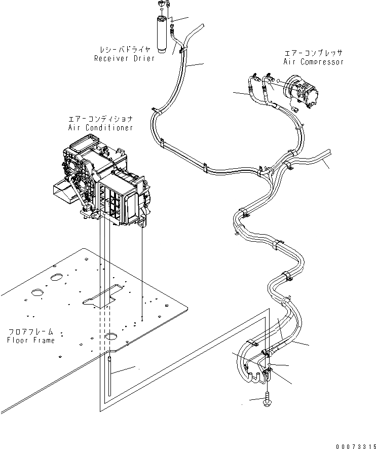 Схема запчастей Komatsu PC400LC-7L - КАБИНА (ПАТРУБКИ КОНДИЦИОНЕРА) КАБИНА ОПЕРАТОРА И СИСТЕМА УПРАВЛЕНИЯ