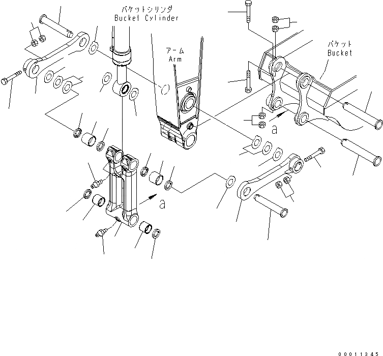 Схема запчастей Komatsu PC400LC-7L - РУКОЯТЬ (.M) (СОЕДИНЕНИЕ КОВША) РАБОЧЕЕ ОБОРУДОВАНИЕ