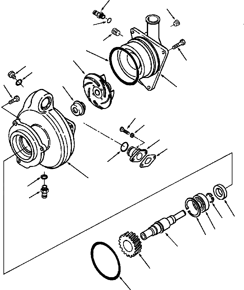 Схема запчастей Komatsu PC400LC-6LC - ВОДЯНАЯ ПОМПА ДВИГАТЕЛЬ