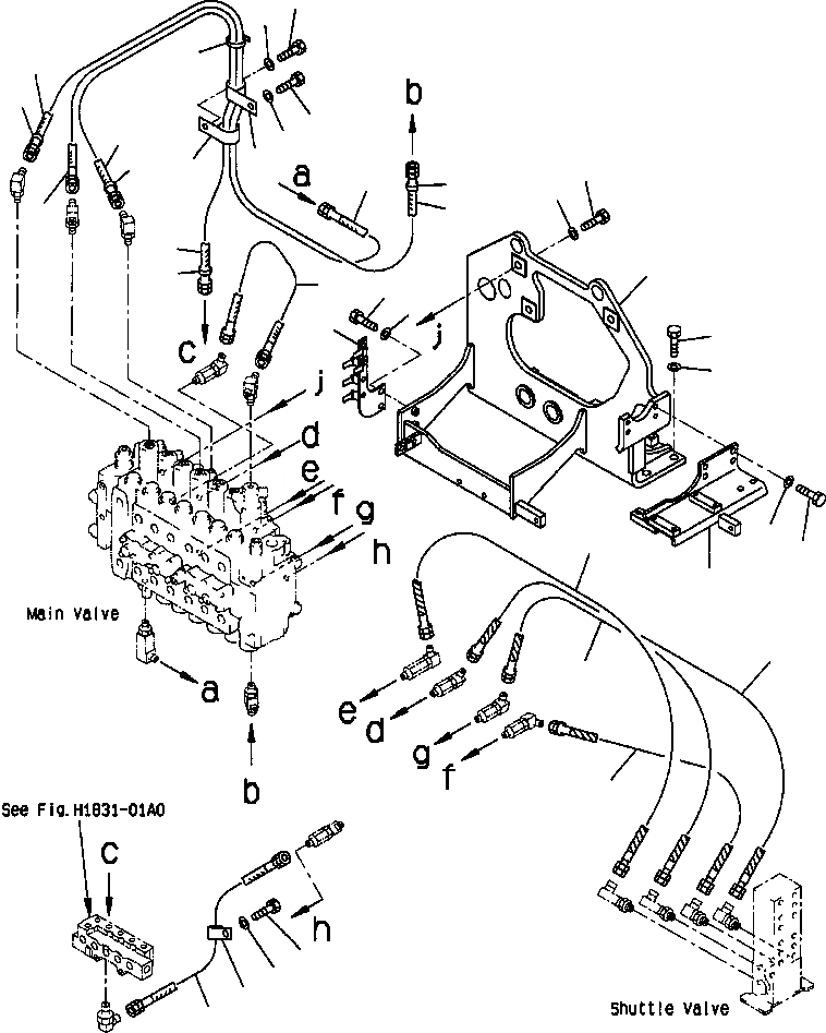 Схема запчастей Komatsu PC400LC-6LC - FIG NO. H-A ОСНОВН. КЛАПАН КОРПУС КЛАПАНА ГИДРАВЛИКА