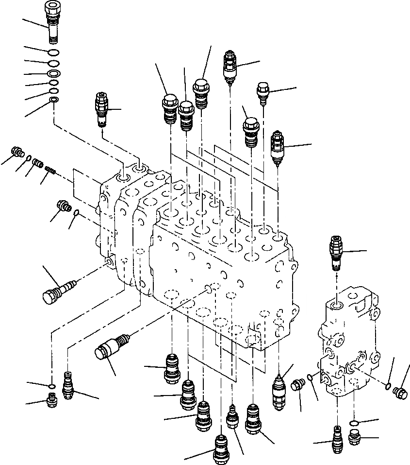 Схема запчастей Komatsu PC400LC-6LC - FIG NO. H-A ОСНОВН. КЛАПАН АКТУАТОР (/) ГИДРАВЛИКА