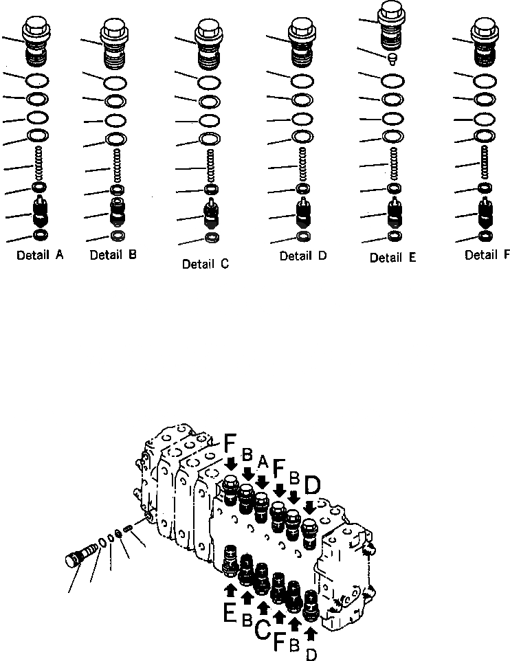 Схема запчастей Komatsu PC400LC-6LC - FIG NO. H-A ОСНОВН. КЛАПАН АКТУАТОР (/) ГИДРАВЛИКА