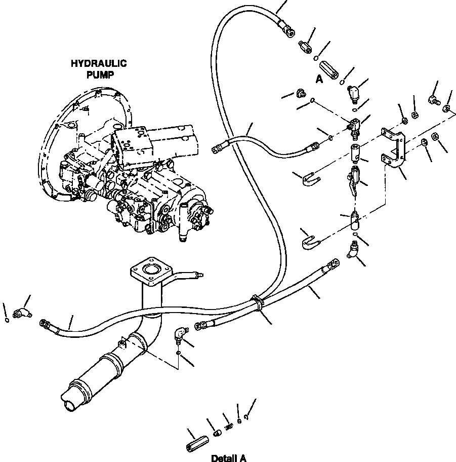 Схема запчастей Komatsu PC400LC-6LC - FIG NO. H-A ХОЛОДН. МАСЛ. RECIRCULATION ЛИНИЯ ГИДРАВЛИКА