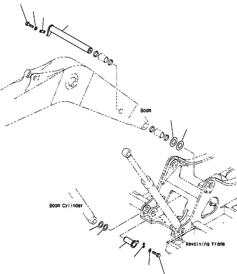 Схема запчастей Komatsu PC400LC-6LC - FIG NO. J-A СТРЕЛА НИЖН. ПАЛЕЦ ОСНОВНАЯ РАМА И ЕЕ ЧАСТИ