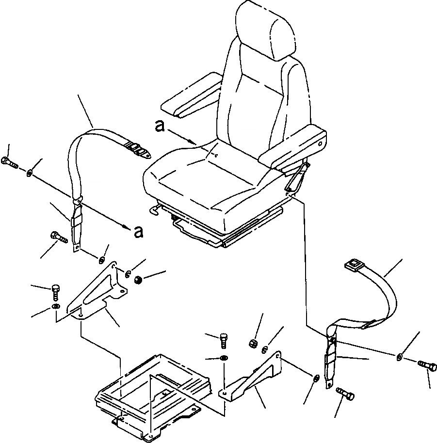 Схема запчастей Komatsu PC400LC-6LC - FIG NO. K-A РЕМЕНЬ БЕЗОПАСНОСТИ СИД-Е С ПОДВЕСКОЙ КАБИНА ОПЕРАТОРА И СИСТЕМА УПРАВЛЕНИЯ
