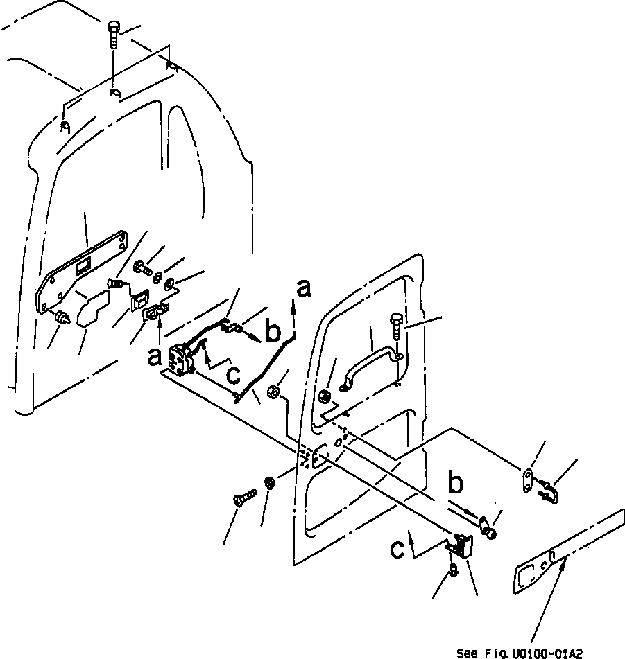 Схема запчастей Komatsu PC400LC-6LC - FIG NO. K-7A КАБИНА ЗАМОК ДВЕРИ (АНТИВАНДАЛЬН.) КАБИНА ОПЕРАТОРА И СИСТЕМА УПРАВЛЕНИЯ
