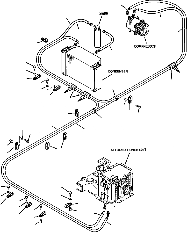 Схема запчастей Komatsu PC400LC-6LC - FIG NO. K7-A ТРУБКИ КОНДИЦИОНЕРА КАБИНА ОПЕРАТОРА И СИСТЕМА УПРАВЛЕНИЯ
