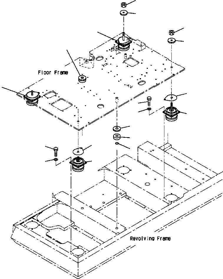 Схема запчастей Komatsu PC400LC-6LC - FIG NO. K-A КРЕПЛЕНИЕ ПОЛА КАБИНА ОПЕРАТОРА И СИСТЕМА УПРАВЛЕНИЯ