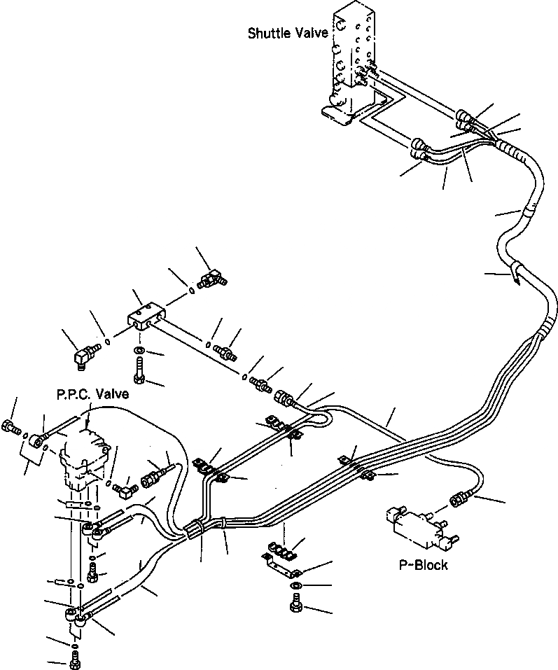 Схема запчастей Komatsu PC400LC-6LC - FIG NO. K-A PPC ЛИНИЯ ХОДА КАБИНА ОПЕРАТОРА И СИСТЕМА УПРАВЛЕНИЯ