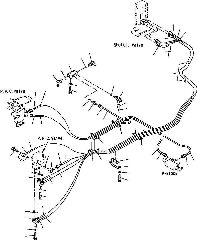 Схема запчастей Komatsu PC400LC-6LC - FIG NO. K-A PPC ЛИНИЯ ХОДА АКТУАТОР КАБИНА ОПЕРАТОРА И СИСТЕМА УПРАВЛЕНИЯ