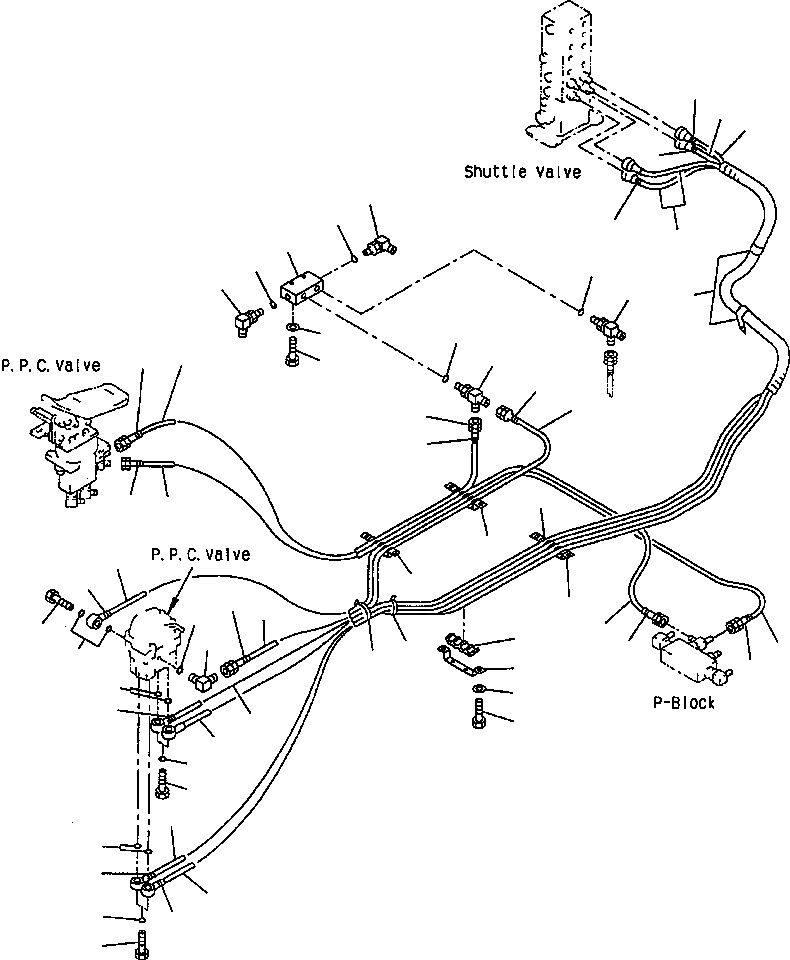 Схема запчастей Komatsu PC400LC-6LC - FIG NO. K-A PPC ЛИНИЯ ХОДА АКТУАТОР КАБИНА ОПЕРАТОРА И СИСТЕМА УПРАВЛЕНИЯ