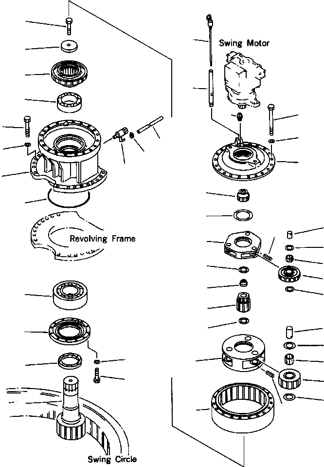 Схема запчастей Komatsu PC400LC-6LC - FIG NO. N-A МЕХАНИЗМ ПОВОРОТА ПОВОРОТН. КРУГ И КОМПОНЕНТЫ