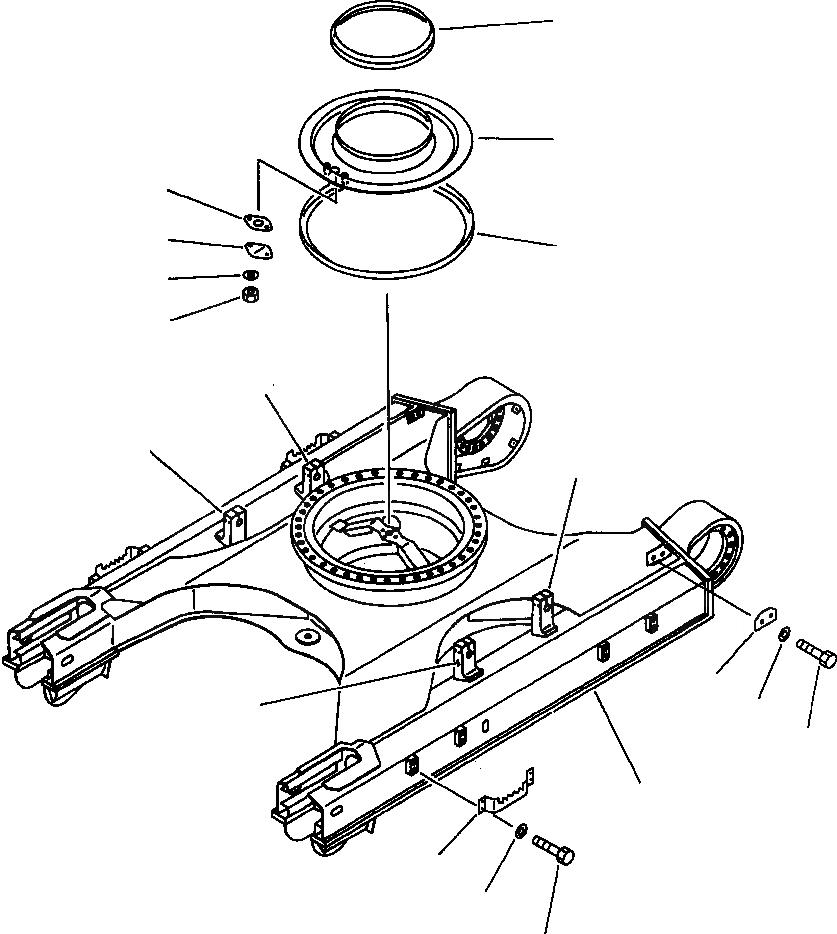 Схема запчастей Komatsu PC400LC-6LC - FIG NO. R-A ГУСЕНИЧНАЯ РАМА С КРЫШКОЙ ХОДОВАЯ (ГУСЕНИЦЫ ТИП MACHINE)