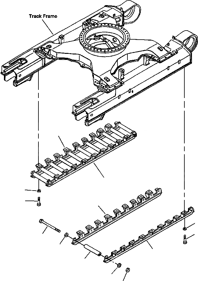 Схема запчастей Komatsu PC400LC-6LC - FIG NO. R-A ПОЛН. ЗАЩИТА КАТКОВ УСИЛ. ХОДОВАЯ (ГУСЕНИЦЫ ТИП MACHINE)