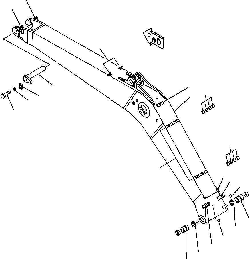 Схема запчастей Komatsu PC400LC-6LC - FIG NO. T-A СТРЕЛА УСИЛ. СТРЕЛА И ВЕРХН. ПАЛЕЦ РАБОЧЕЕ ОБОРУДОВАНИЕ