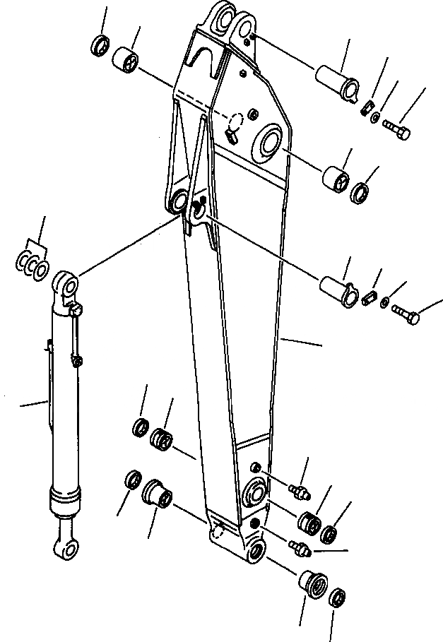 Схема запчастей Komatsu PC400LC-6LC - FIG NO. T-A РУКОЯТЬ (.M) УСИЛ. РУКОЯТЬ И ЦИЛИНДР КОВША РАБОЧЕЕ ОБОРУДОВАНИЕ