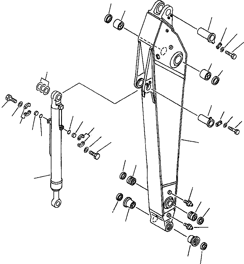 Схема запчастей Komatsu PC400LC-6LC - FIG NO. T-A РУКОЯТЬ (.M) РУКОЯТЬ И ЦИЛИНДР КОВША ДЛЯ COMPONENT РАБОЧЕЕ ОБОРУДОВАНИЕ