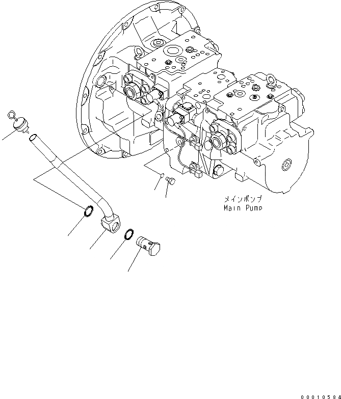 Схема запчастей Komatsu PC400LC-7E0 - ОСНОВН. НАСОС (СОЕДИНИТЕЛЬН. ЧАСТИ) ГИДРАВЛИКА