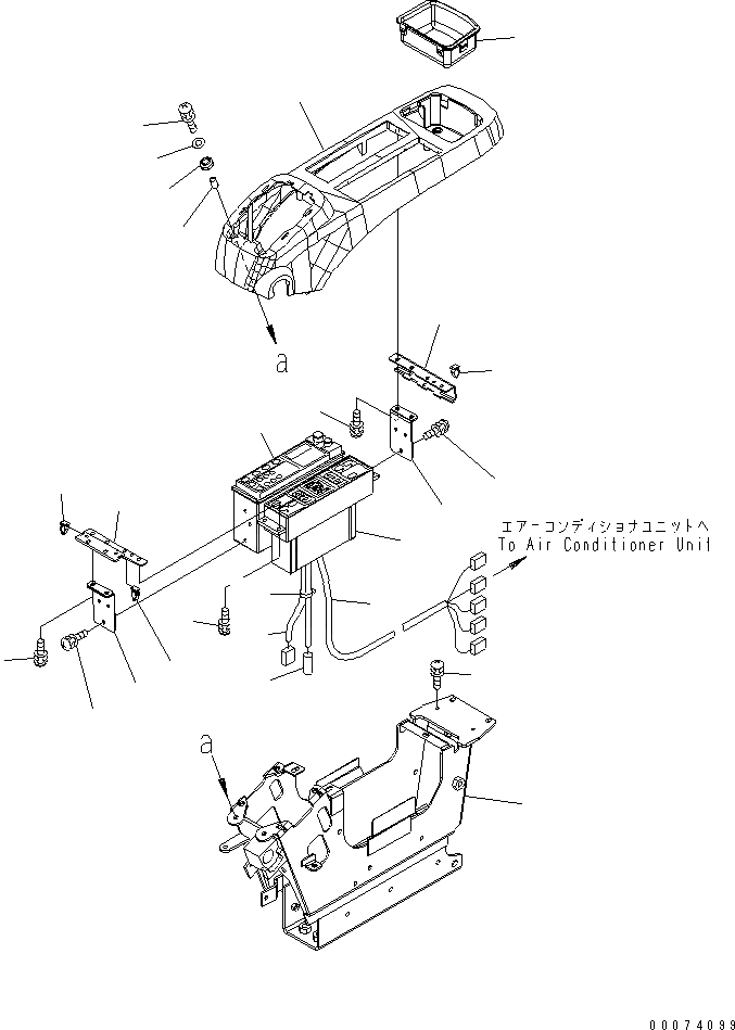 Схема запчастей Komatsu PC400LC-7E0 - КАБИНА (ЛЕВ. КОНСОЛЬ) (ВЕРХН.) КАБИНА ОПЕРАТОРА И СИСТЕМА УПРАВЛЕНИЯ