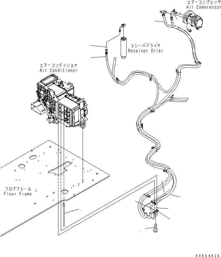 Схема запчастей Komatsu PC400LC-7E0 - КАБИНА (ПАТРУБКИ КОНДИЦИОНЕРА) КАБИНА ОПЕРАТОРА И СИСТЕМА УПРАВЛЕНИЯ