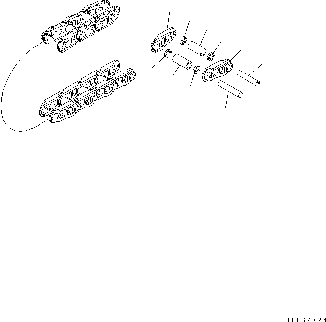 Схема запчастей Komatsu PC400LC-7E0 - ГУСЕН. ЦЕПЬ 98 SET (ПОСТАВЛЯЕМЫЕ ЧАСТИ) ХОДОВАЯ