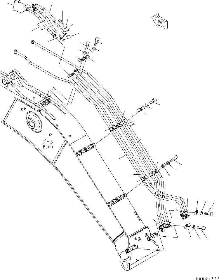 Схема запчастей Komatsu PC400LC-7E0 - СТРЕЛА (ЦИЛИНДР РУКОЯТИ) РАБОЧЕЕ ОБОРУДОВАНИЕ