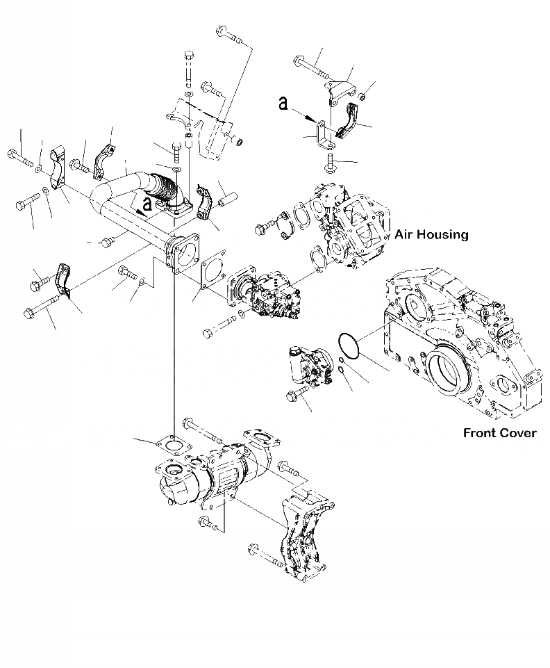 Схема запчастей Komatsu PC450LC-8 - A-AA ВЫПУСКН. GAS RECIRCULATION (EGR) (/) EGR КЛАПАН И ОХЛАДИТЕЛЬ КРЕПЛЕНИЕ ДВИГАТЕЛЬ
