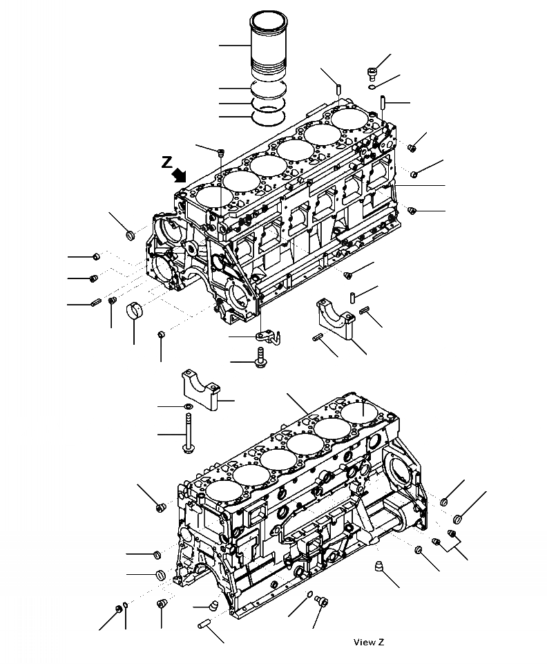 Схема запчастей Komatsu PC450LC-8 - A-AM БЛОК ЦИЛИНДРОВ ДВИГАТЕЛЬ