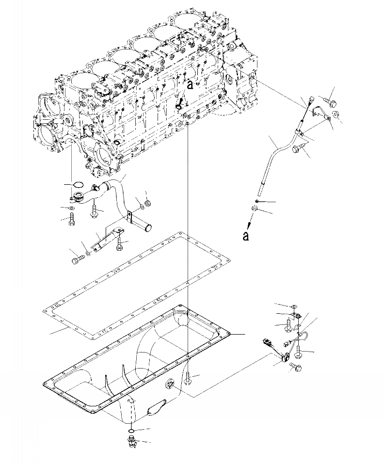 Схема запчастей Komatsu PC450LC-8 - A-AR МАСЛЯНЫЙ ПОДДОН И ВСАСЫВАЮЩИЙ ПАТРУБОК ДВИГАТЕЛЬ