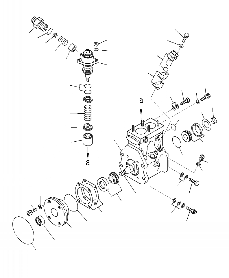 Схема запчастей Komatsu PC450LC-8 - A-DY7 ТОПЛИВН. НАСОС ВНУТР. ЧАСТИ (/) ДВИГАТЕЛЬ