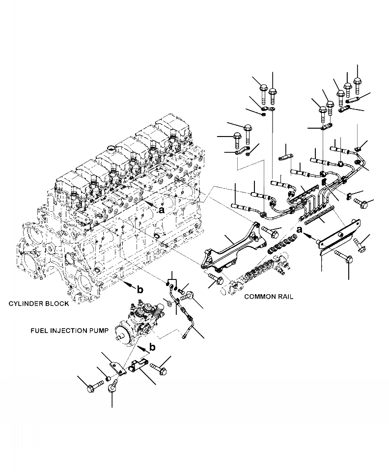 Схема запчастей Komatsu PC450LC-8 - A-AF7 ТОПЛИВН. ПОДАЮЩ. ТРУБЫ И СИСТЕМА СМАЗКИ МАСЛОПРОВОДЯЩАЯ ЛИНИЯ ДВИГАТЕЛЬ