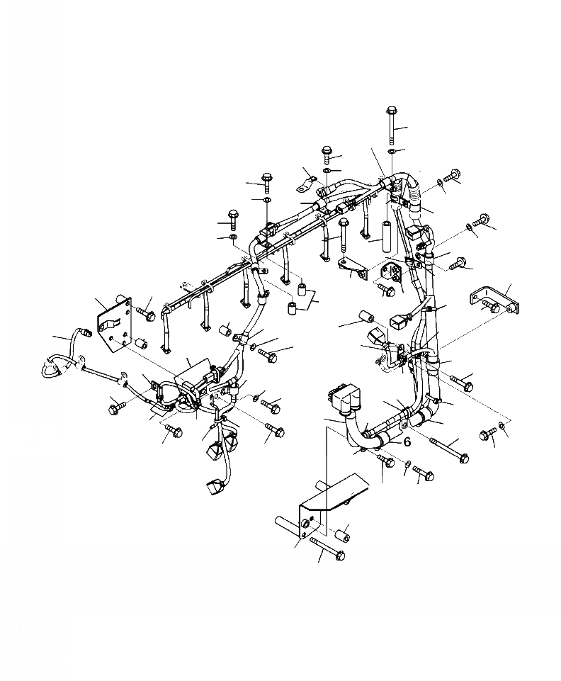 Схема запчастей Komatsu PC450LC-8 - A8-AJ Э/ПРОВОДКА ДВИГАТЕЛЯ (/) ДВИГАТЕЛЬ