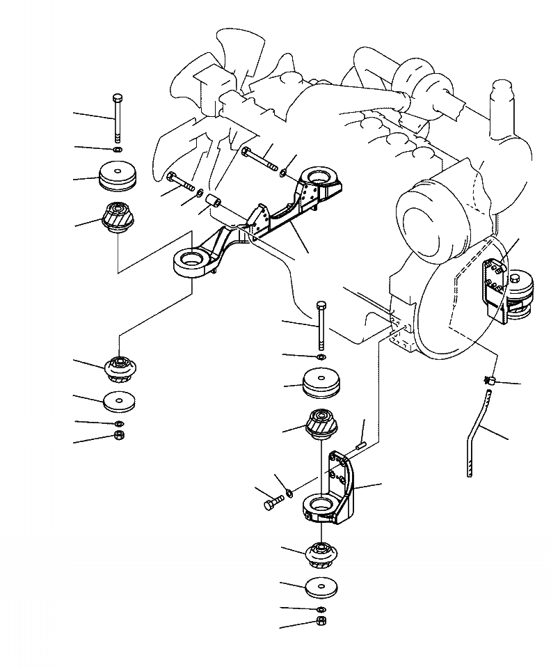 Схема запчастей Komatsu PC450LC-8 - B-A КРЕПЛЕНИЕ ДВИГАТЕЛЯ КОМПОНЕНТЫ ДВИГАТЕЛЯ